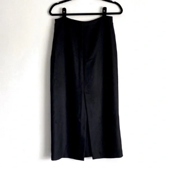 ZARA WOOL HIGH WAISTED MIDI PENCIL SKIRT ELEGANT CHIC Black M - Picture 2 of 15